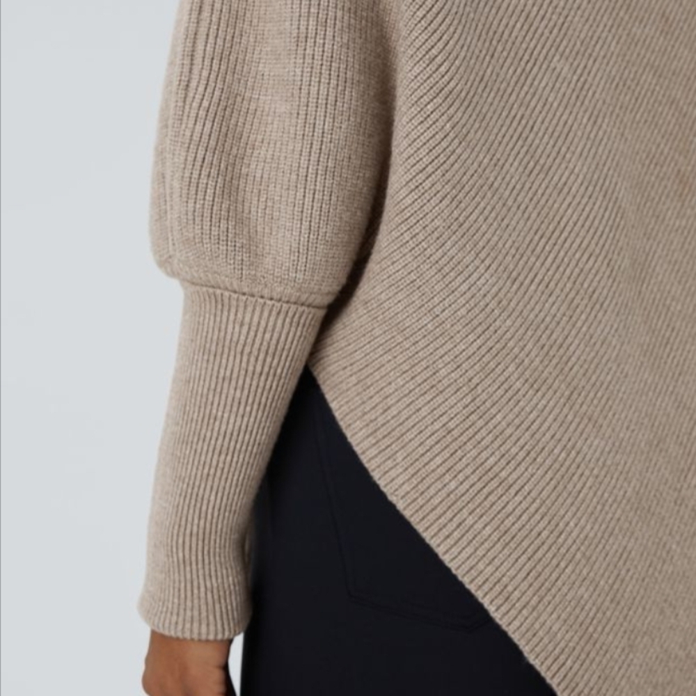 HALARA Taupe Women's Poncho Sweater - Picture 3 of 10
